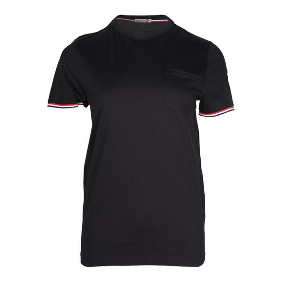 Moncler Striped T-shirt in Black Cotton